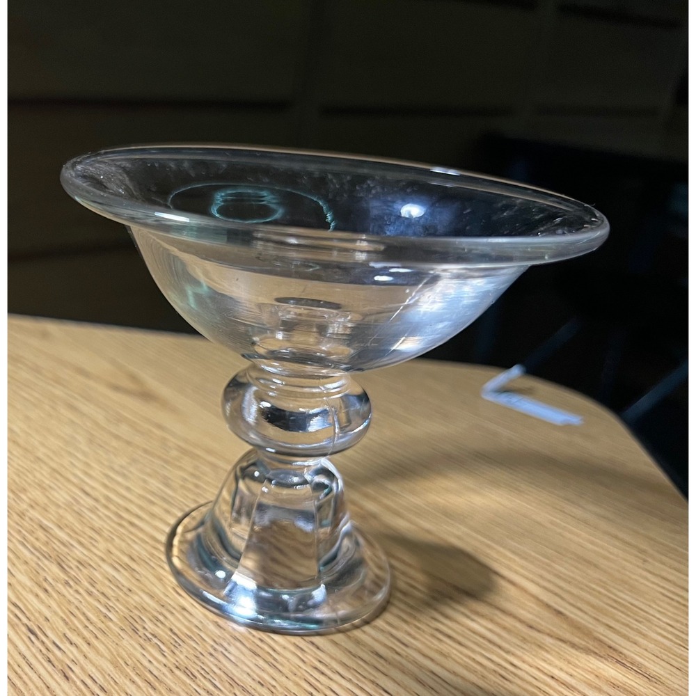 Vintage Clear Glass Taper Candle Holder Tiered Round Weighted Base Decorative - Picture 6 of 8